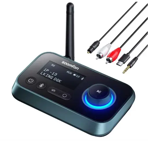 Transmisor 3en1 Bluetooth Soomfon BT17 Óptico, RCA, Aux